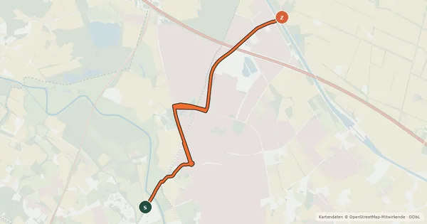 Kartenübersicht der Radroute Radroute 20-70