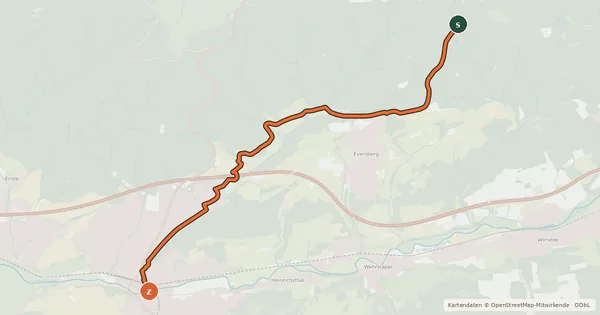 Kartenübersicht der Radroute Radroute 21-22