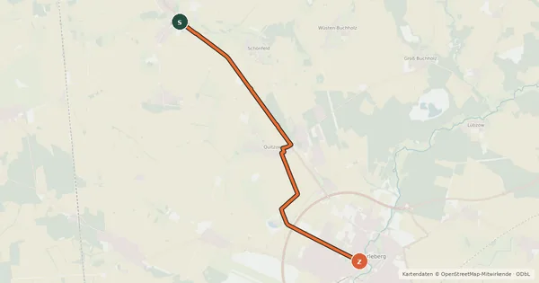 Kartenübersicht der Radroute Radroute 21-25