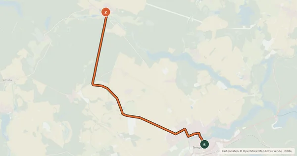 Kartenübersicht der Radroute Radroute 21-28