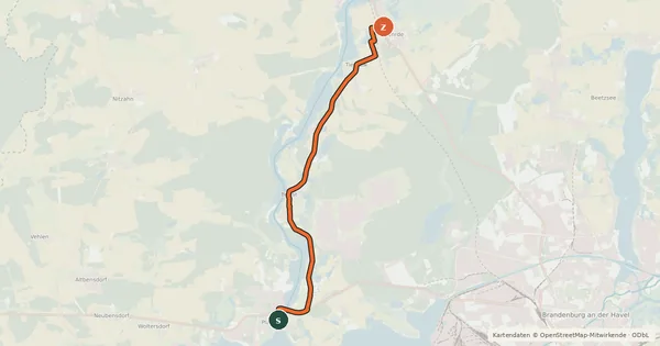 Kartenübersicht der Radroute Radroute 22-23