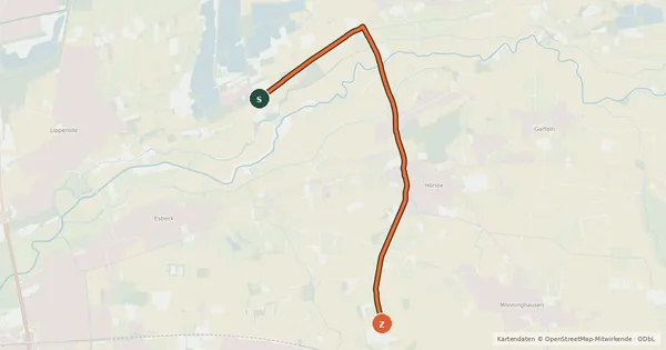 Kartenübersicht der Radroute Radroute 22-23