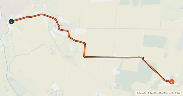 Kartenübersicht der Radroute Radroute 22-25