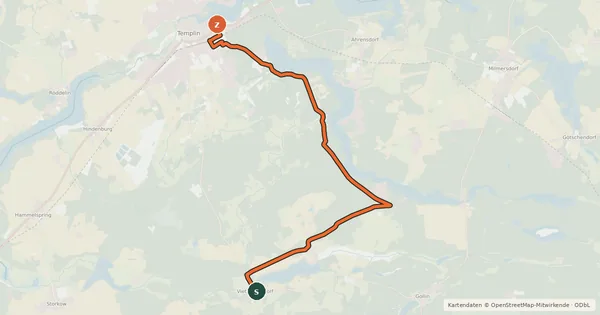 Kartenübersicht der Radroute Radroute 22-25