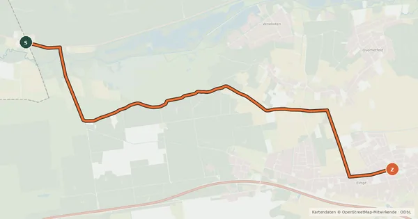 Kartenübersicht der Radroute Radroute 22-26