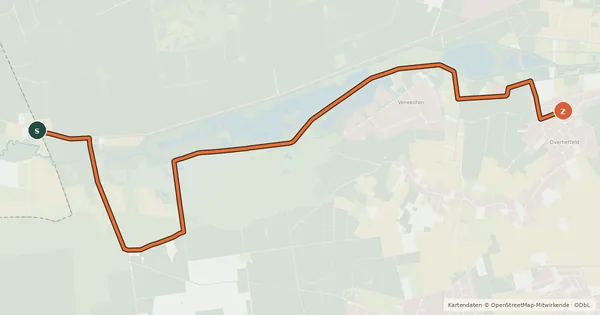 Kartenübersicht der Radroute Radroute 22-39