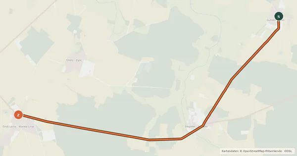 Kartenübersicht der Radroute Radroute 22-45