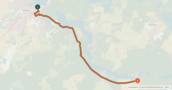 Kartenübersicht der Radroute Radroute 22-70