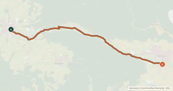 Kartenübersicht der Radroute Radroute 23-33
