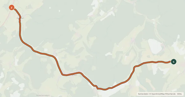 Kartenübersicht der Radroute Radroute 25-26