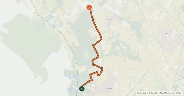 Kartenübersicht der Radroute Radroute 25-46