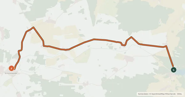 Kartenübersicht der Radroute Radroute 25-49