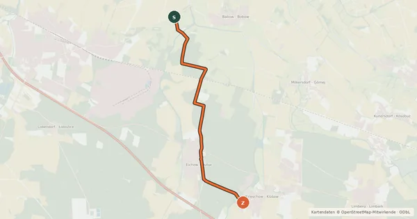 Kartenübersicht der Radroute Radroute 26-58