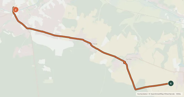 Kartenübersicht der Radroute Radroute 26-86