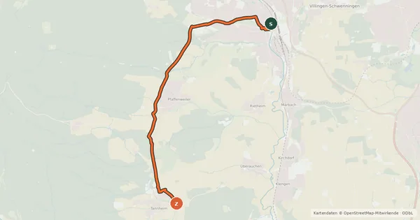 Kartenübersicht der Radroute Radroute 27-38