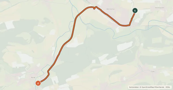 Kartenübersicht der Radroute Radroute 28-29