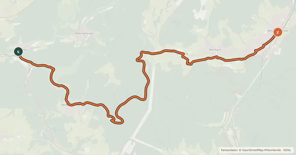 Kartenübersicht der Radroute Radroute 28-29