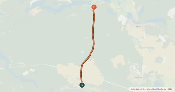 Kartenübersicht der Radroute Radroute 28-29