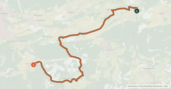 Kartenübersicht der Radroute Radroute 29-41