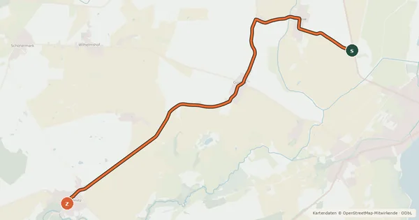 Kartenübersicht der Radroute Radroute 3-24