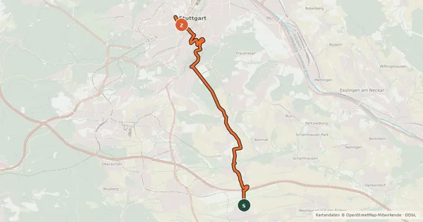 Kartenübersicht der Radroute Radroute 3
