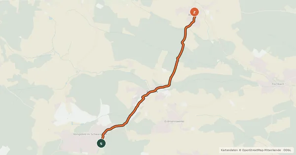 Kartenübersicht der Radroute Radroute 3-7