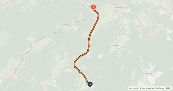 Kartenübersicht der Radroute Radroute 30-35