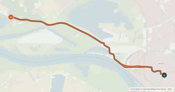 Kartenübersicht der Radroute Radroute 31-32
