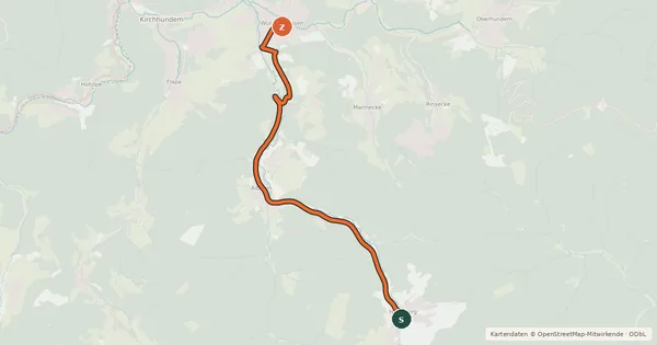 Kartenübersicht der Radroute Radroute 31-34