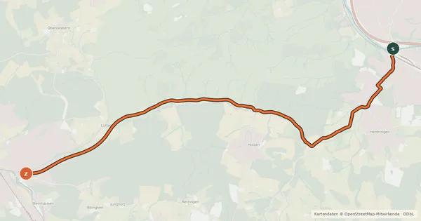 Kartenübersicht der Radroute Radroute 31-38