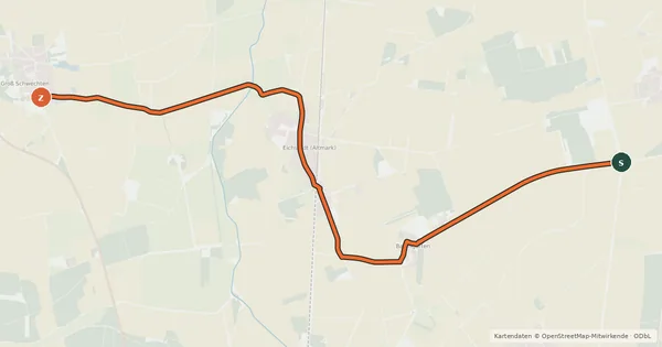 Kartenübersicht der Radroute Radroute 31-46