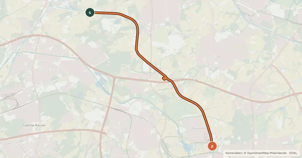 Kartenübersicht der Radroute Radroute 31-54