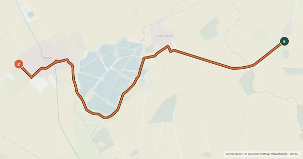 Kartenübersicht der Radroute Radroute 31-86