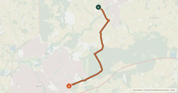 Kartenübersicht der Radroute Radroute 32-33