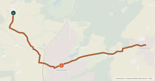 Kartenübersicht der Radroute Radroute 32-34