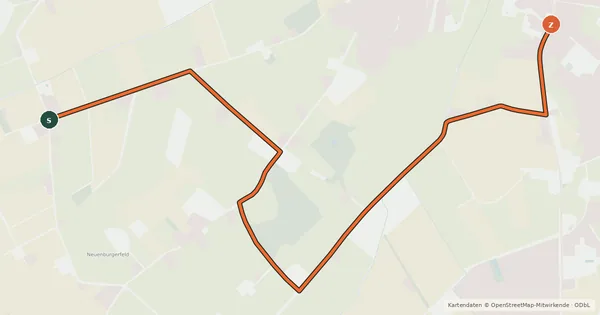 Kartenübersicht der Radroute Radroute 33-36