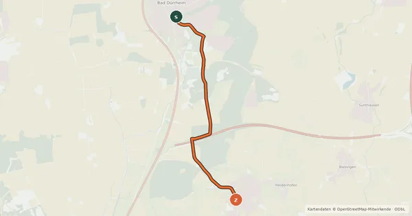 Kartenübersicht der Radroute Radroute 33-45