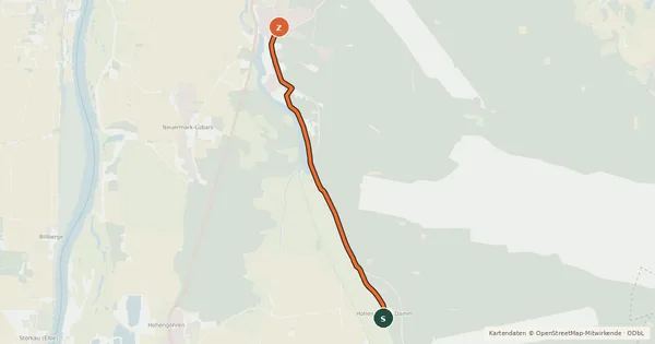Kartenübersicht der Radroute Radroute 33-52