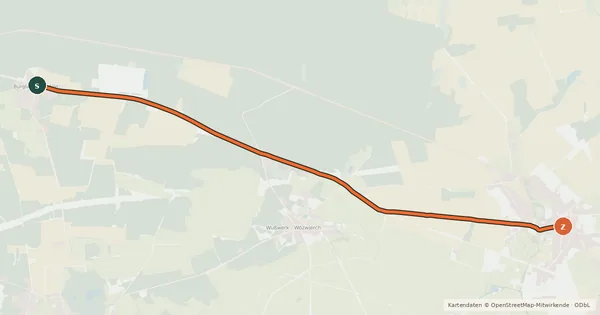 Kartenübersicht der Radroute Radroute 33-62