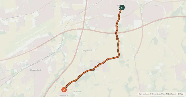 Kartenübersicht der Radroute Radroute 34-36