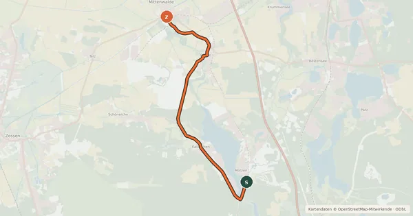 Kartenübersicht der Radroute Radroute 34-48