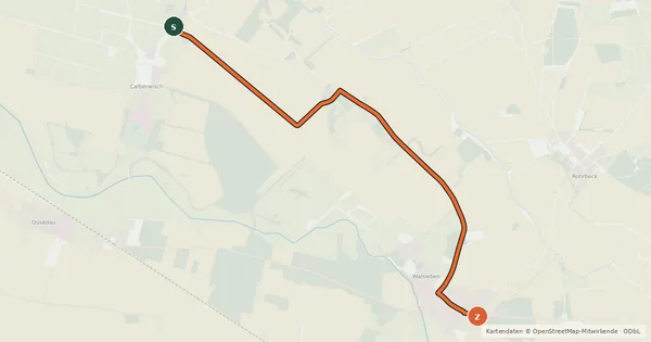 Kartenübersicht der Radroute Radroute 34-55