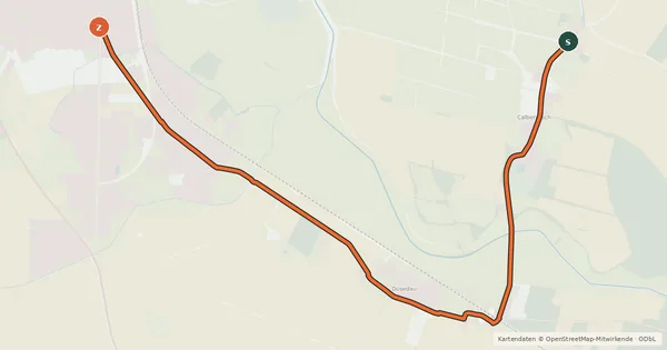 Kartenübersicht der Radroute Radroute 34-69