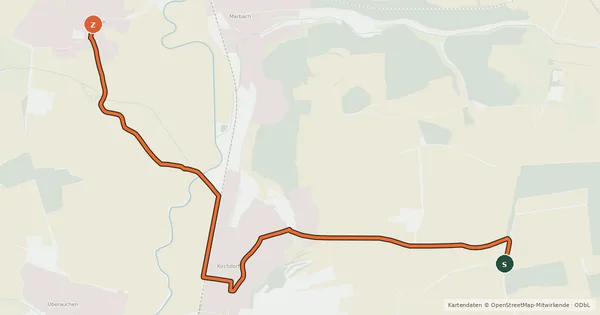 Kartenübersicht der Radroute Radroute 35-40