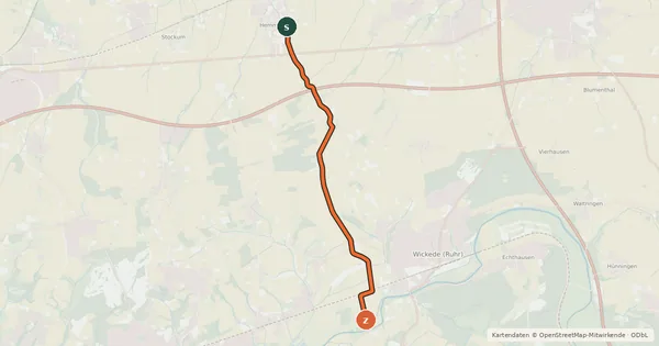 Kartenübersicht der Radroute Radroute 35-73