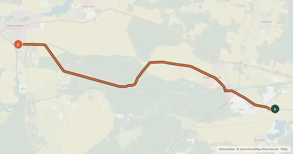 Kartenübersicht der Radroute Radroute 35-75