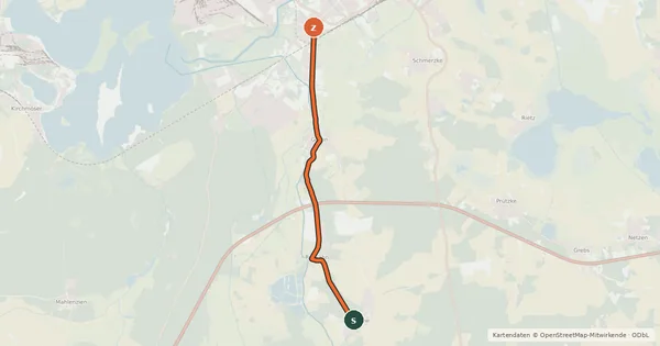 Kartenübersicht der Radroute Radroute 36-37