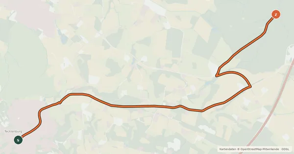 Kartenübersicht der Radroute Radroute 36-39