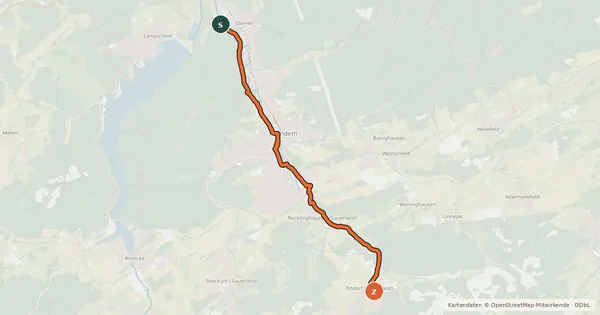 Kartenübersicht der Radroute Radroute 36-41