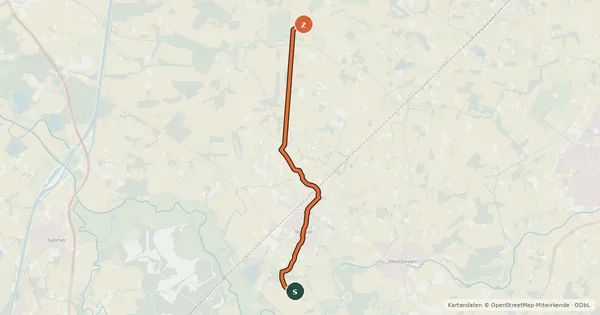 Kartenübersicht der Radroute Radroute 36-43